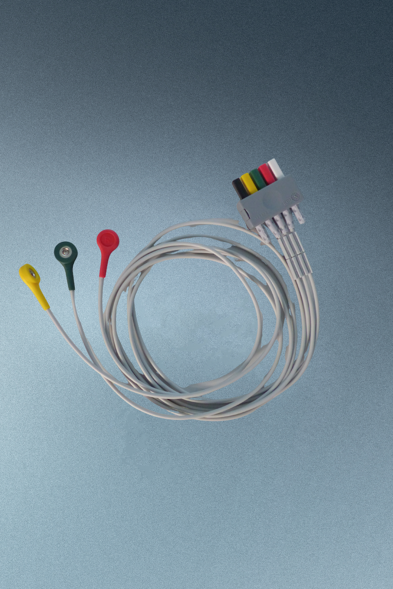 3-Kanal EKG-Kabel, Snap, Erwachsene/Kinder, TPU, IEC