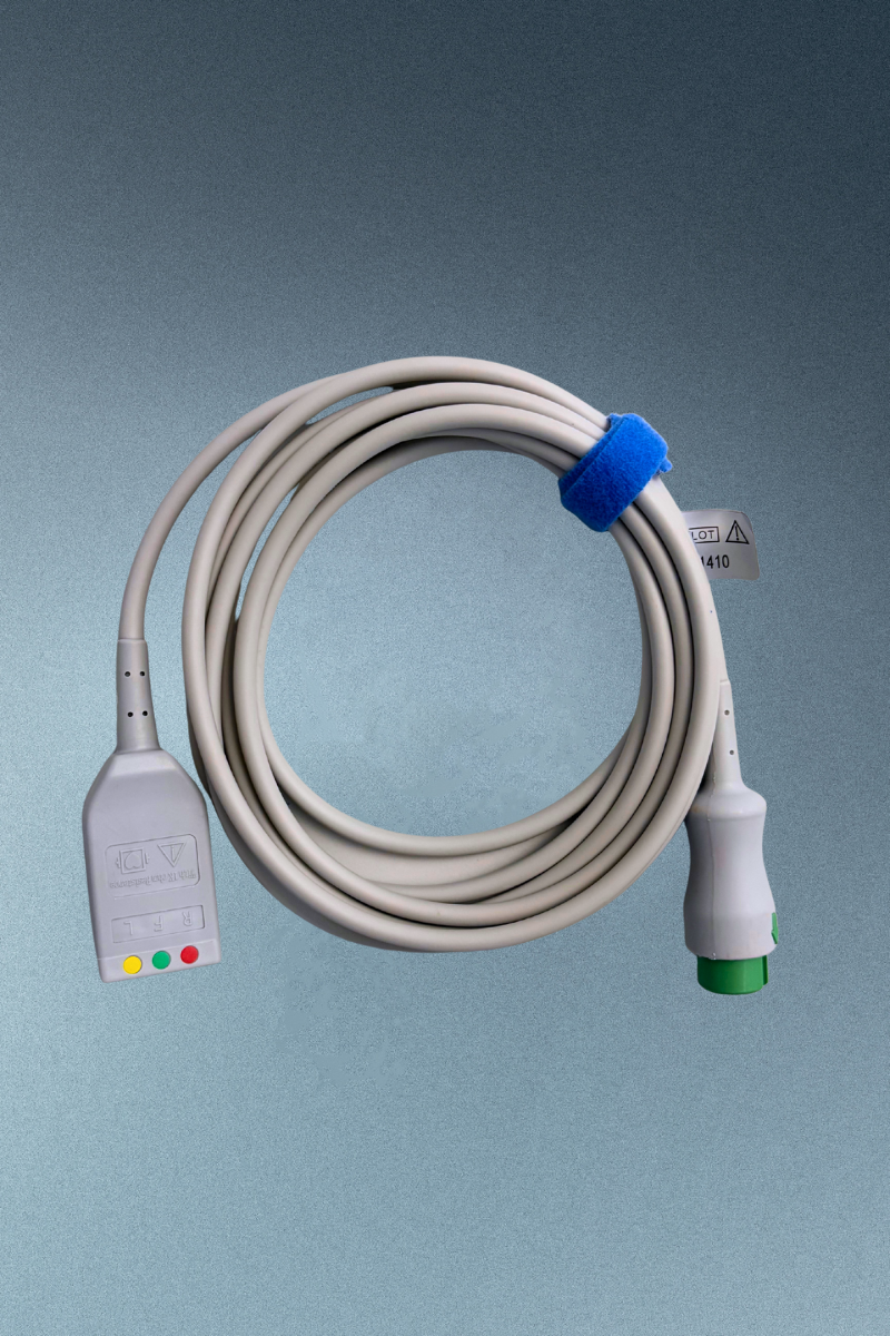 12PIN 3-Kanal EKG-Stammkabel, Defi-sicher
