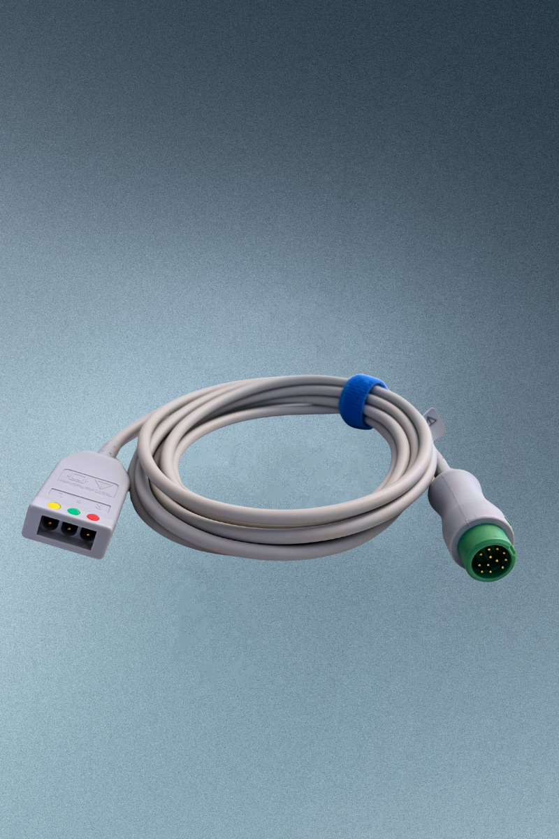 12PIN 3-Kanal EKG-Stammkabel, Defi-sicher